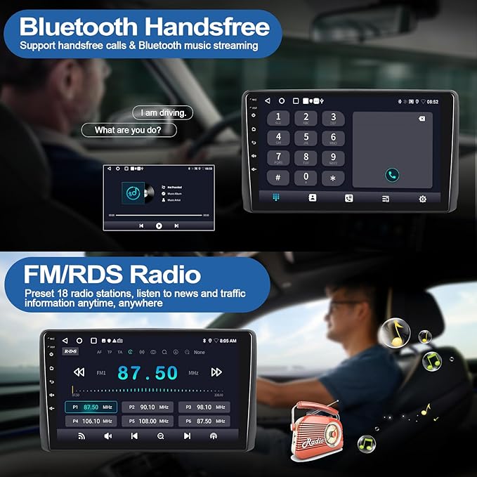 2G+64G Car Radio Stereo for Dodge RAM 1500 2500 3500 Radio 2002 2003 2004 2005 with Wireless CarPlay Android Auto 9" Touch Screen Head Unit with HD Backup Camera Android 13 Radio GPS WiFi Mirror Link