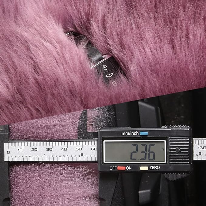 Sheepskin Armrest Cover Auto Center Armrest Cover Car Soft Console Pad, Fluffy Wool Auto Center Console Cover for Most Car Arm Rest Decoration Protector 9 x 14 Inch (Long Wool, Black)