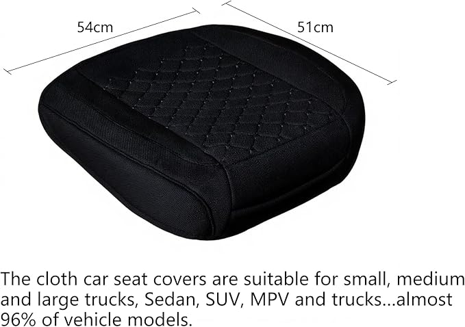 Suninbox Car Seat Cover,Bottom Car Seat Covers Cloth,Front Seat Only,Fabric Wrap Around The Bottom,Breathable Car Seat Protector Fits 95% of Vehicles 1 Piece,Black