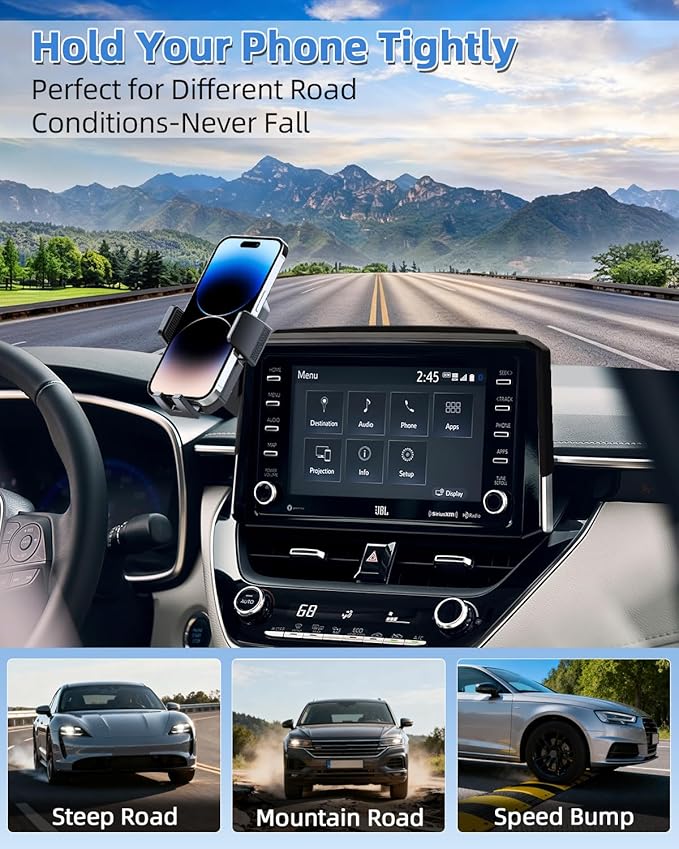 PZK Car Phone Mount for 2019-2025 2026 Toyota Corolla/Corolla Hatchback /2022-2025 2026 Corolla Cross Accessories 8-inch Screen Auto Lock Car Phone Holder 360° Rotation Not Affect Vent Phone Cradles