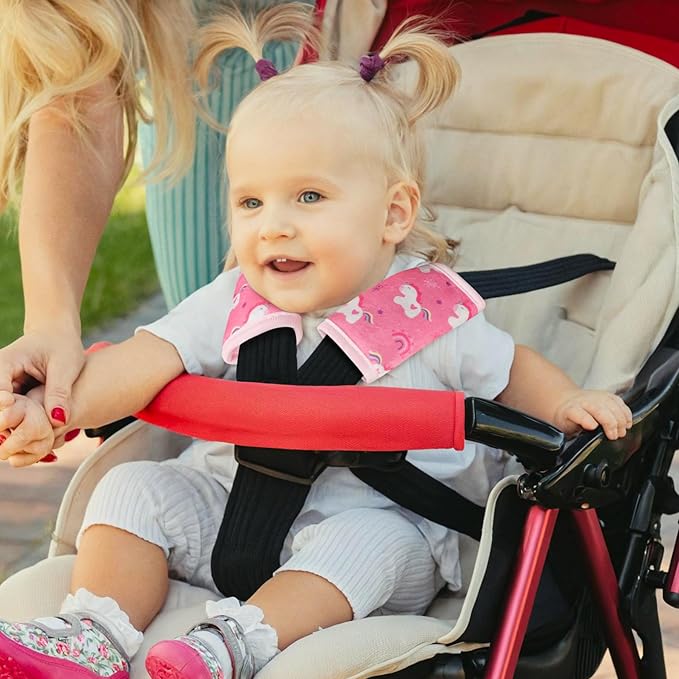 COOLBEBE Car Seat Straps Shoulder Pads for Baby Kids, Super Soft Seat Belt Covers for All Car Seats/Pushchair/Stroller/High Chair