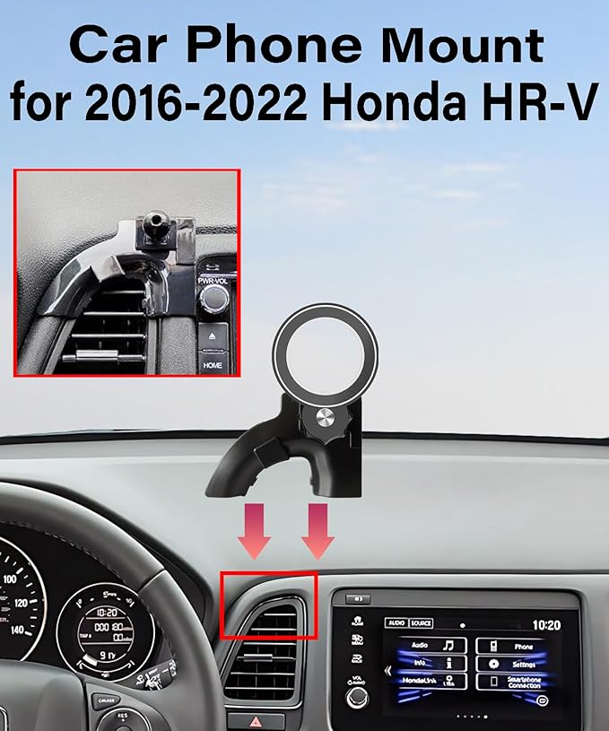 Car Phone Holder for Honda HRV HR-V 2016-2022 Accessories Compatible with MagSafe Cell Phone Mount Hands-Free 360 Degree Rotation Does Not Affect Air Vent