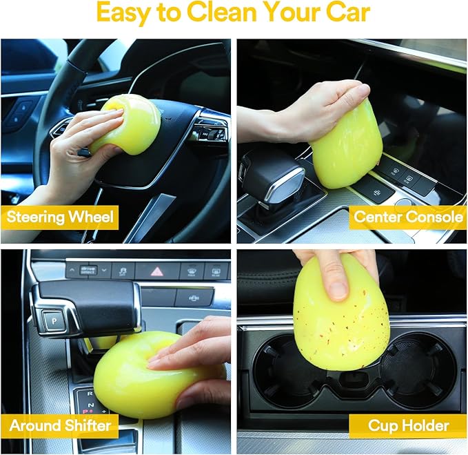 PULIDIKI Car Cleaning Gel Yellow and Car Cleaning Putty Orange Bundle