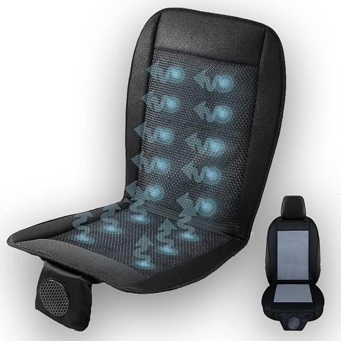 ZONETECH Cooling Car Seat Cover, Black Automotive Adjustable Temperature Comfortable Cooling Car Seat Cover (2 Pack)