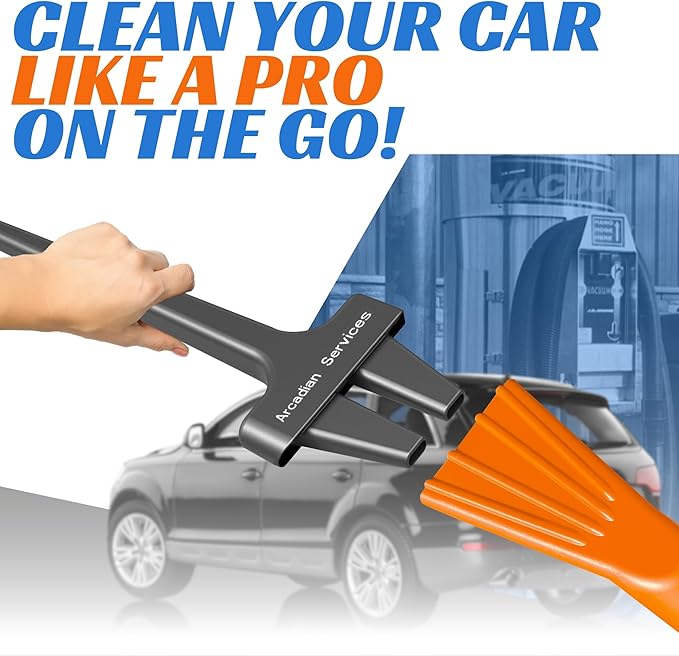 Vacuum Detail Attachment Tool | All-in-One Deepcleaning Crevice Cleaner/ Ice Scraper | The Best Car Accessories & Essentials | Wet & Dry Car Detailing Kit | Truck, Auto, & RV Cleaning Supplies (Black)
