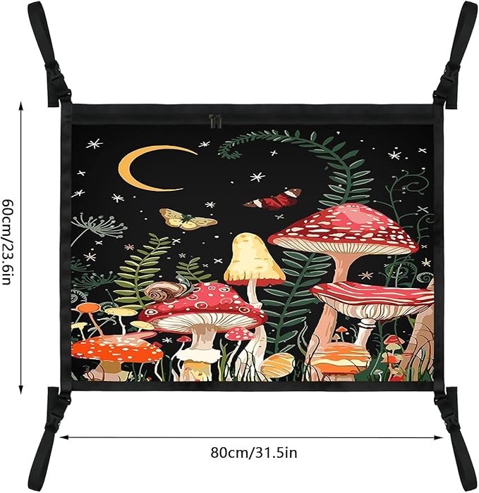 Mushroom Galaxy Car Storage Mesh Organizer Ceiling Cargo Net Double-Layer Adjustable Zipper Truck SUVs Travel Road Trip Essentials etc. Interior Organizer