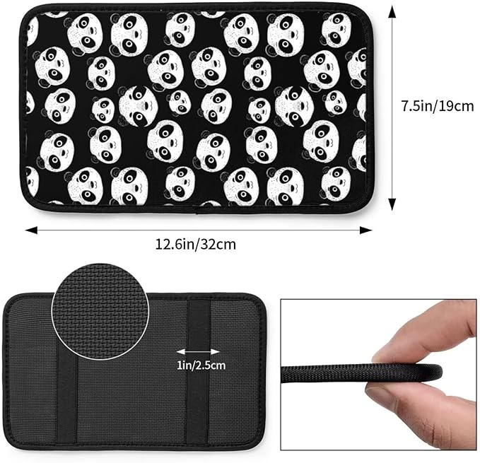 Animal Panda Car Center Console Armrest Cover Cute Black White Arm Rest Pad Anti-Scratch Cars Center Console Cushion Car Decor Accessories