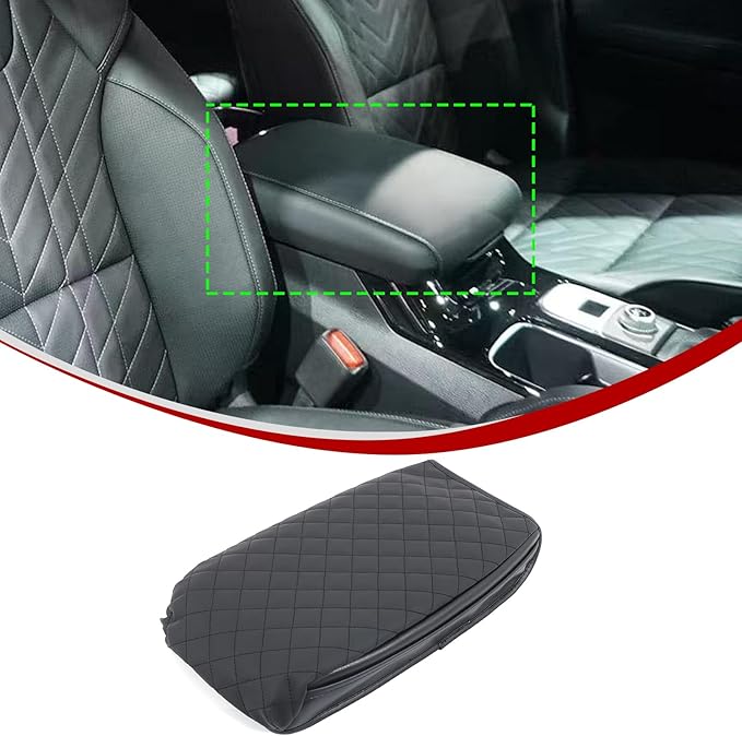 Upgrade Center Console Armrest Cover Compatible with Kia Telluride 2020-2025 2026, Car Leather Middle Console Cushion Lid Pad Anti-Scratch Armrest Seat Box Cover With Pockets Storage Bag Accessories