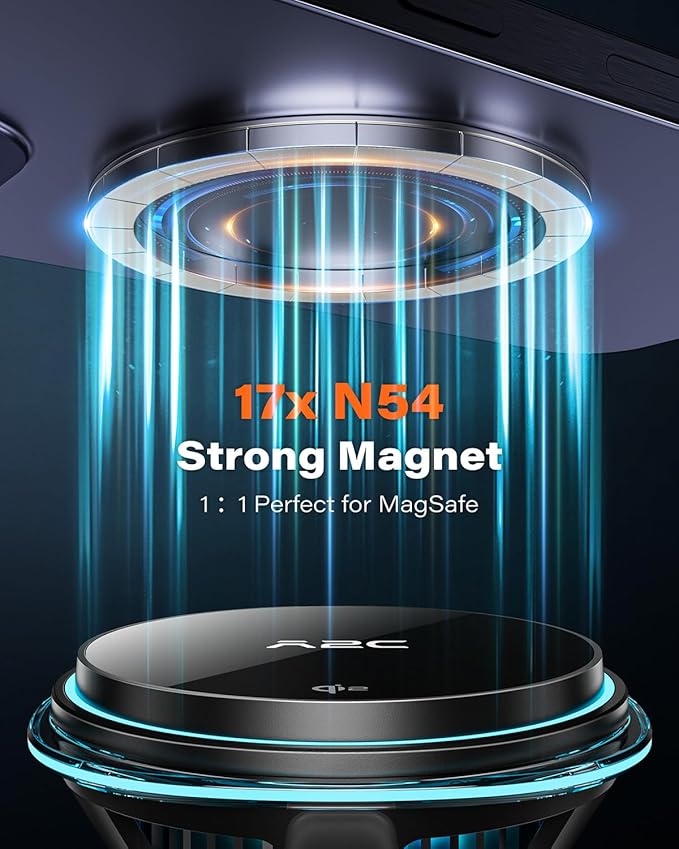 A2C Qi2 15W Wireless Car Charger CD Mount for MagSafe, Magnetic Wireless Charger Car Air Vent | CD Slot with TEC Thermoelectric Cooler Module, Fast Charging for iPhone 17 16 15 14 13 12 Series