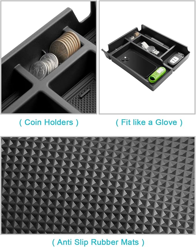CDEFG 2PCS for Chevy Silverado Sierra Center Console Organizer for 2019-2025 2026 Chevrolet Silverado/GMC Sierra 1500/2020-2026 Silverado Sierra 2500HD 3500HD Accessory(Split-Bench Folding Seat Only)