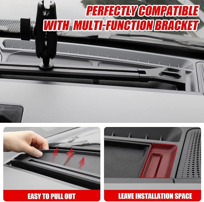Mabett Car Dash Non-Slip Rubber Pad 3 PCS for Ford Bronco Accessories 2021 2022 2023 2024, Non-Slip Shock Proof Dashboard Mat fit Bronco 2/4-Door, Car Interior Cover Tray