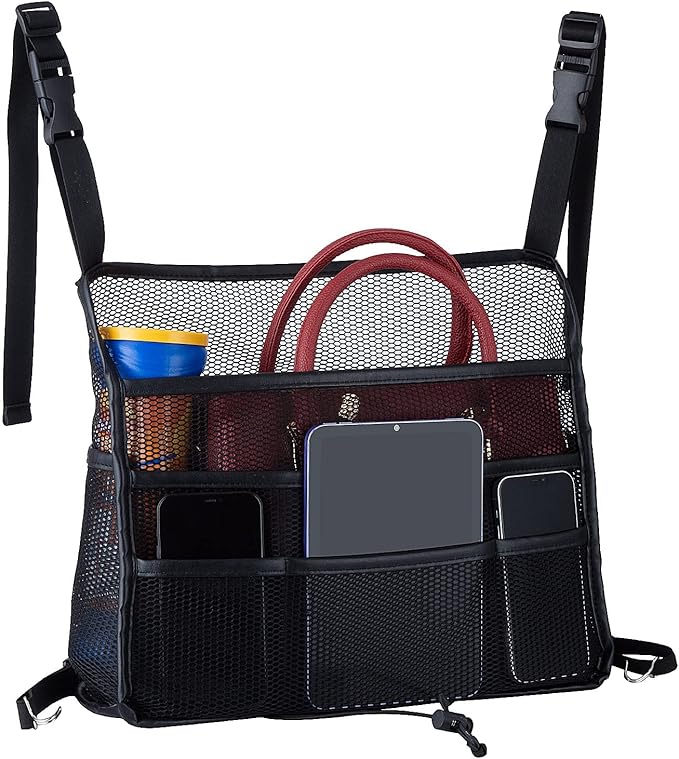 Eing Car Seat Back Organizer - Large Capacity Storage for Purses, Handbags & Kids' Items - Black
