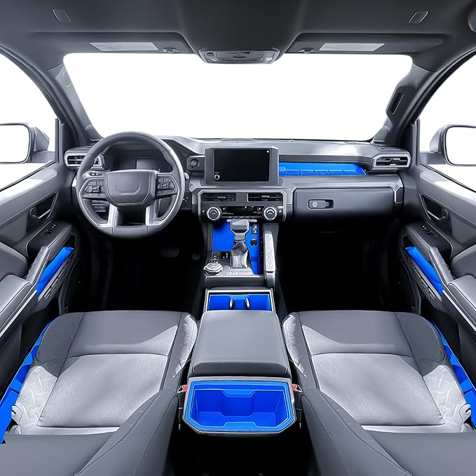 Interior Silicone Liner Insert Custom Fit for Tacoma 2024-2026, Silicone Organizer Tray for Tacoma Gen 4th Double Cab only - Fully Covered - for Tacoma Accessories