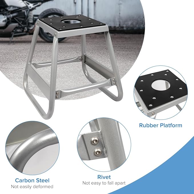 Donext Motorcycle Lift Stand Dirt Bike Stand 600LB Capacity Universal Panel Stand Moto Removable Maintenance Motocross Stand (Silver)