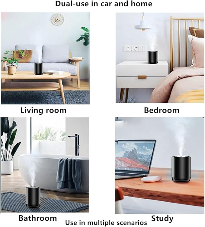 Smart Car Air Freshener 50ML Perfume Ultrasonic Mist Aromatherapy Diffuser Portable Humidifier for Car and Home Use Automatic Start and Stop 3 Modes 4 Freshness Principles (Lover)