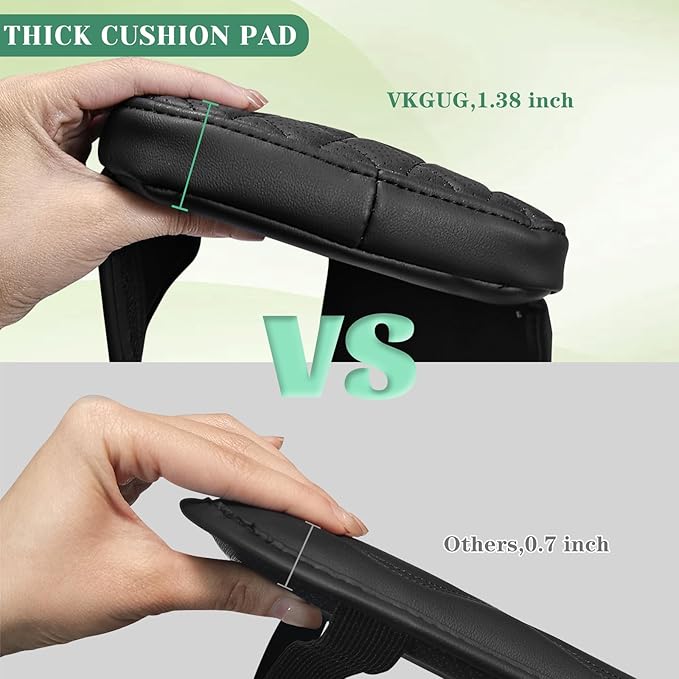 Center Console Armrest Cover Compatible with Toyota Camry 2018-2024 Leather Middle Console Arm Rest Box Protector Cushion Padding with Side Pockets Anti-Scratch Black