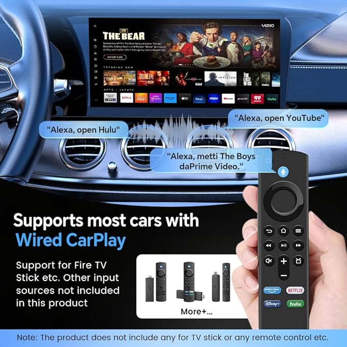 Carlinkit FireDrive Link Pro Car TV Mate, Convert Wired to Wireless Android Auto & CarPlay Adapter, Compatible with Wired CarPlay for Fire TV Stick Streaming, 5GHz WiFi/Plug & Play