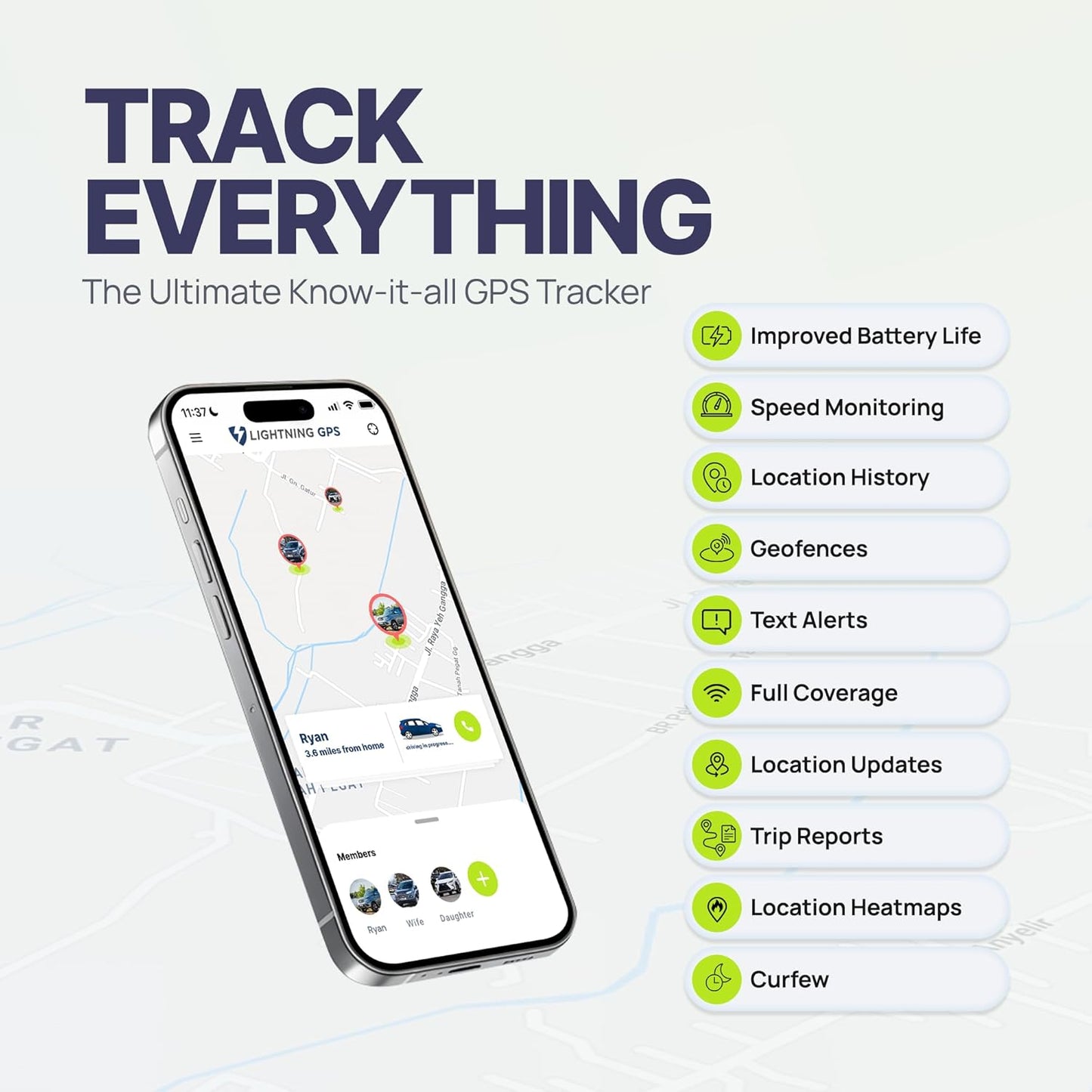 Lightning GPS GL300 Car Tracker Device for Vehicles w/Magnetic Case – Hidden GPS Tracker for Fleet Security, Long Range Vehicle Tracking, Discreet, Ideal for Cars and Trailers, Subscription Required