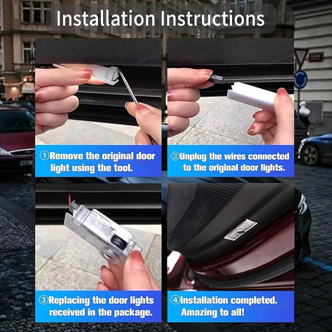 Never Fade HD Door Light Logo Projector Compatible with 1/2/3/4/5/6/7/M/X/Z/GT Series Accessories, 2Pcs 3D LED Ghost Shadow Laser Car Courtesy Step Light Puddle Lamps (MPerformanceLogo)