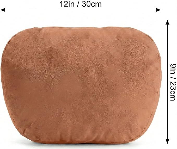 2PCS Car Pillow for Car Neck Pillow for Driving Seat Neck Support Soft Cushion Back Support Head-Rests for Vehicle Sleeping with Elastic Adjustment Strap (Brown, Head)