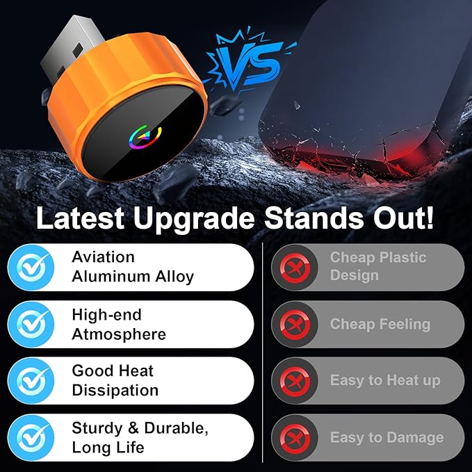 Wireless CarPlay Adapter2026 Upgrade-Suitable for Apple iPhone and Android, 2in1 mini USB Design, Plug and Play, with Fast and Stable Connection Between CarPlay and Android Applications.