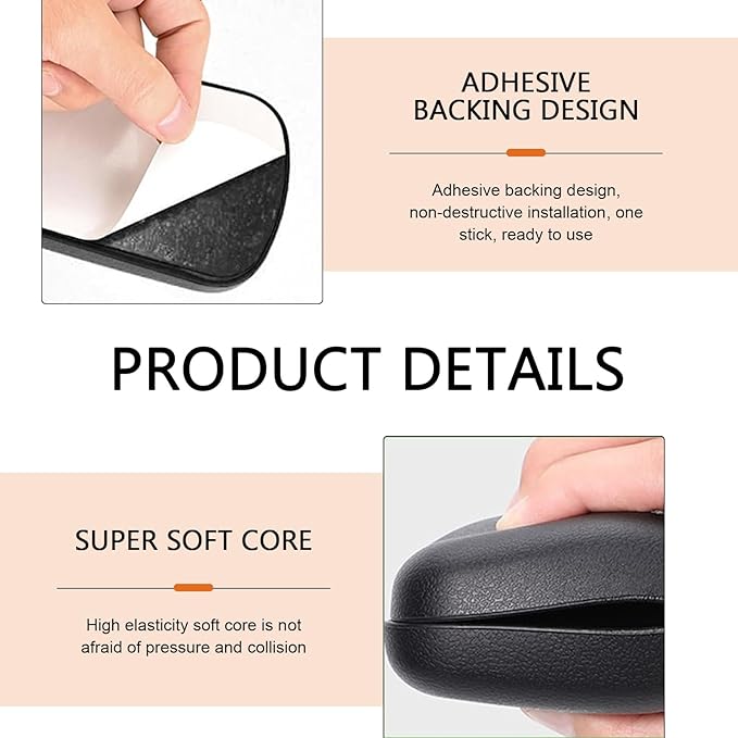 2 PCS Car Elbow Pad Arm Rest, Polyurethane Elastic Soft Arm Leg Support Pillow, Multi-functional One-piece Molded Car Interior Decoration, Universal for Most Vehicles (Black)