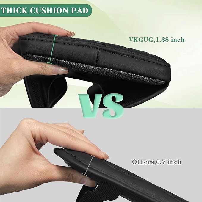 Center Console Armrest Cover Compatible with Toyota RAV4 2013-2018 Leather Middle Console Arm Rest Box Protector Cushion Padding with Side Pockets Anti-Scratch Black