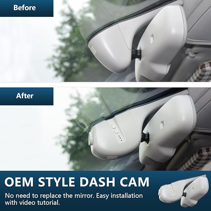 Mangoal 4K Dash Cam custom fit for Audi (Model B Gray) A4 A6 Allroad A3 A5 A6 Q5 A8 S8 A7 S5 Q3 S3 S7, Integrated OEM Look, UHD 2160P Video, G-Sensor, Loop Recording, Wifi and Free App, GPS, 64GB Card