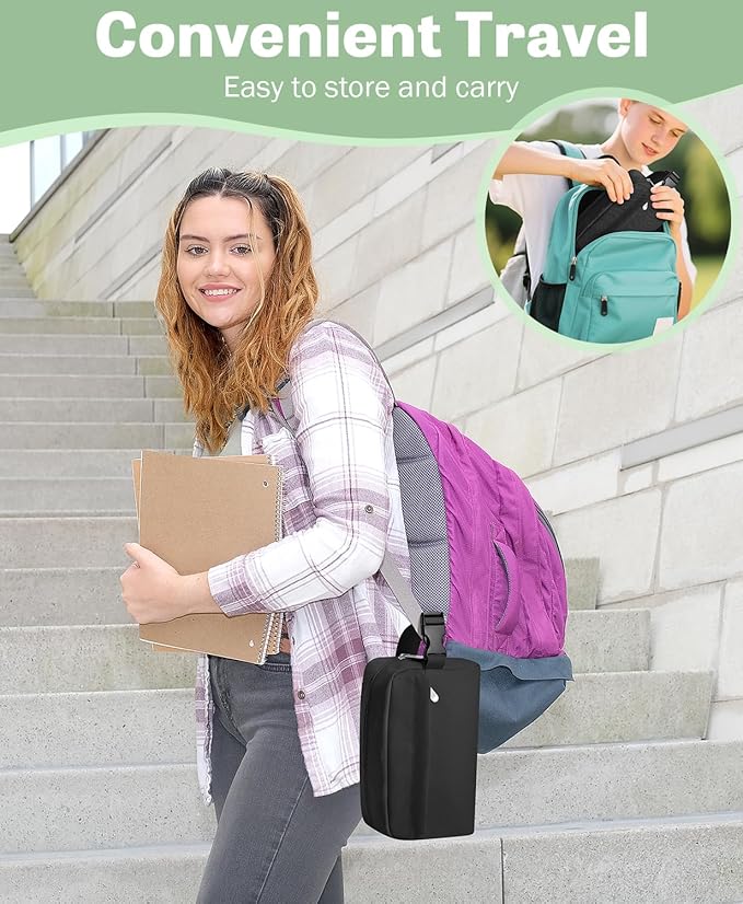 Small Insulated Snack Bag Lunch Bag for Kids Lunch Box for Women/Men, Collapsible [3L/5-Can] Reusable Lunch Bag Cooler Bag for Bottle with Handle Buckle for Work/School/Travel, Black