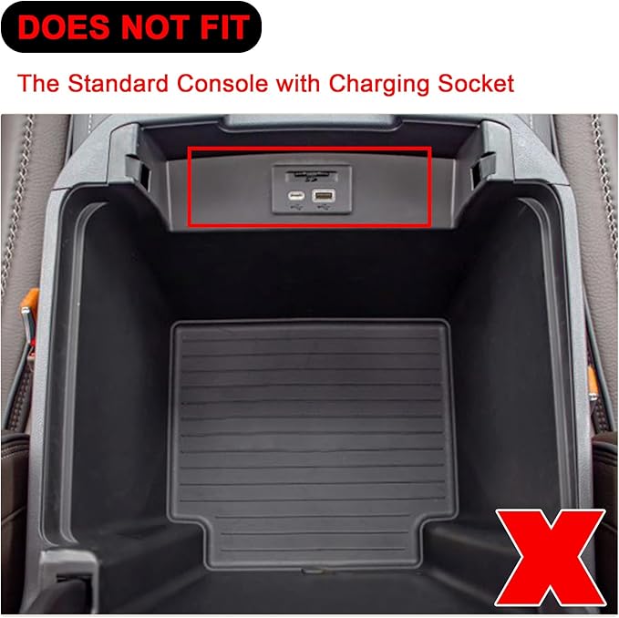 TOPINSTALL 21-26 Red Power-Sliding Console Tray Compatible with 2021-2026 Chevy Tahoe/Suburban/GMC Yukon Accessories, Full-Size Armrest Organizer (Not for Standard Console with Charging Socket!)