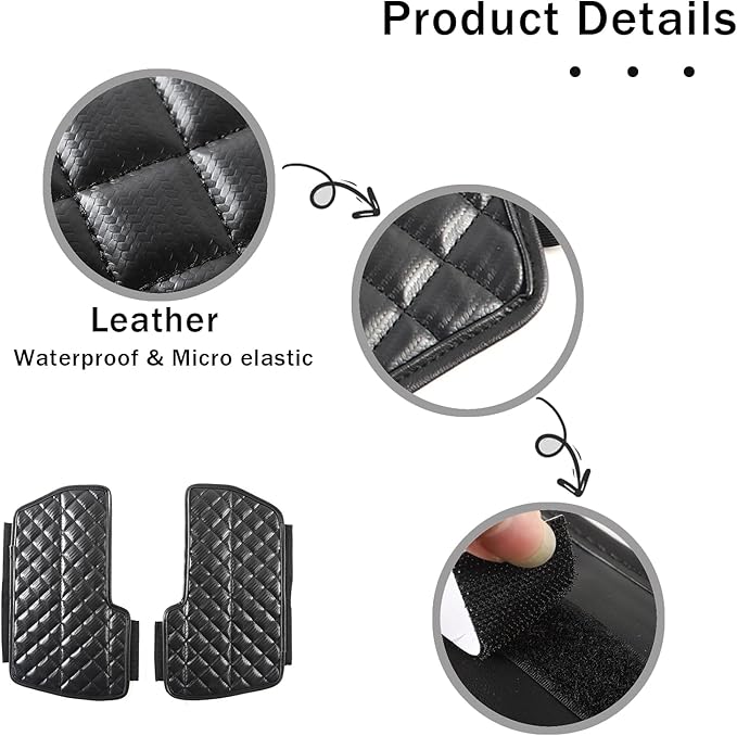 2PCS Center Console Armrest Cover for Toyot@ Tundra 2022-2025 /Sequoia 2023-2025 Accessories, Leather Front Seat Armrest Box Cushion Protector Waterproof Anti-Scratch (Left-Hand Drive)