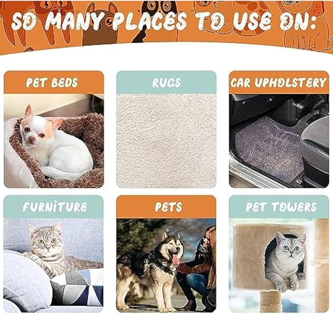 Abbylike 6 Pcs Pet Hair Remover Pumice Stone Car Pet Hair Removal Tool for Bedding Carpet Couch Furniture Cleaning (6.1 x 2.56 x 1.4 Inch,Gray)