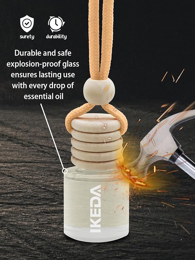 Ikeda Car Air Freshener: Hanging Car Smell Air Freshener | 10ml Hanging Car Perfume | Long Lasting Fragrance | Strong Scents Diffuser for Auto Home (Memory|Circular)