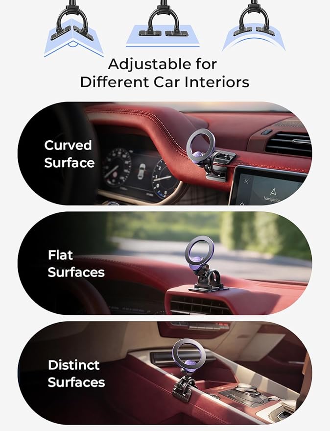 LISEN for MagSafe Car Mount [2026 Strong Magnets] Magnetic Phone Holder for Your Car [Vent&Dash] Magnet Cell Phone Holder Mount Cradle Car Accessories Kits for Men Women Purple