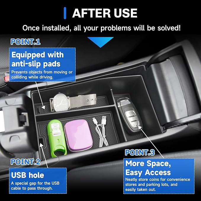 SXCY [4PCS Tray for 2026 2027 Honda HRV HR-V Center Console Organizer for 2023-2026 2027 Honda HRV Accessories [Armrest Tray+Door Storage+Under Console Tray] 2025 2026 2027 HRV Console Organizer
