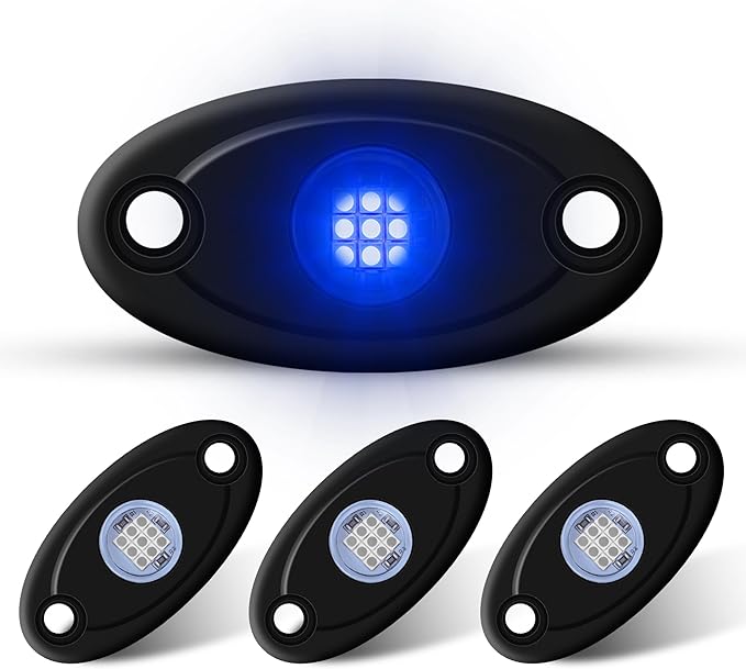 4Pods Rock Lights Blue Neon Underglow led Lamp for Car Trucks ATV UTV SUV Boat Underbody Glow Trail Rig Motorcycle Lights