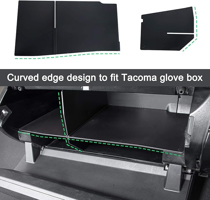 JKCOVER Compatible with Toyota Tacoma Glove Box Dividers Organizer 2016 2017 2018 2019 2020 2021 2022 2023 Accessories,Insert Box ABS Secondary Storage