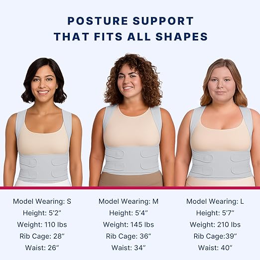 Fit Geno Back Brace Posture Corrector for Men & Women: Shoulder Straightener Adjustable Full Back Support Pain Relief - Scoliosis Hunchback Spine Corrector (Medium)