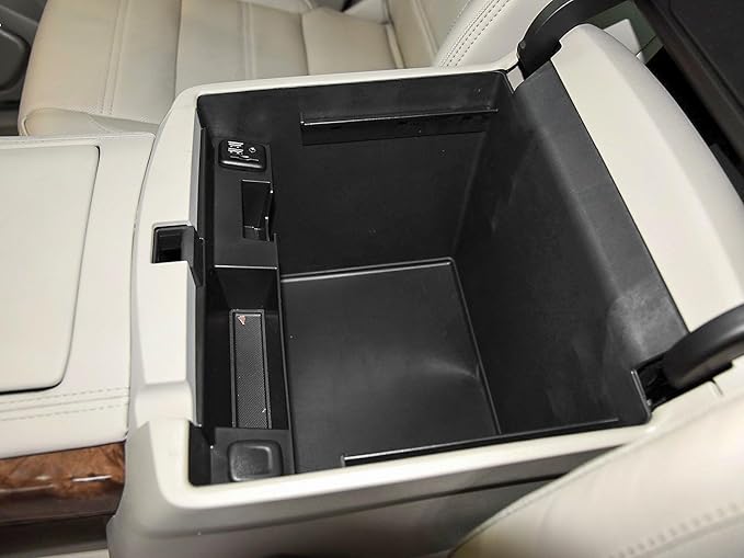 EDBETOS Center Console Organizer Tray Compatible with GMC Sierra 1500 Accessories/Silverado 1500 2014-2018 / Silverado 2500/3500 HD 15-19 /Suburban/Tahoe/Yukon 15-20 Armrest Storage Box (Black Trim)