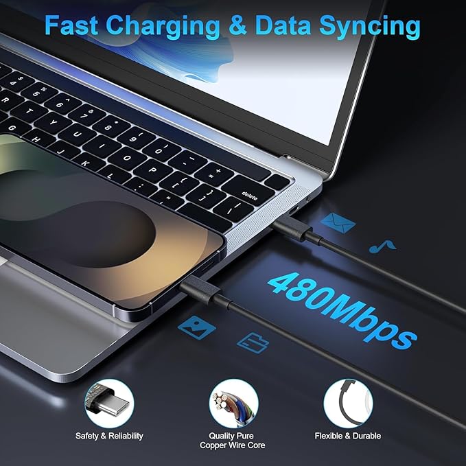 45W Super Fast Charger Type C for Samsung S26 S25 S24,3Pack 45W Dual Port USB C Fast Phone Charger Block & 6/10/10FT Type C Charging Cord for Samsung Galaxy S26 S25 Ultra/S23/S22,Android,iPhone 17