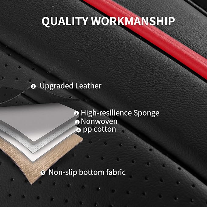 Nappa Leather Car Seat Covers Front Seats, Car seat Protector, Waterproof Car Seat Cushion, Universal Automotive Seat Covers Fit for SUV Truck Pick-up Sedan and Most Cars