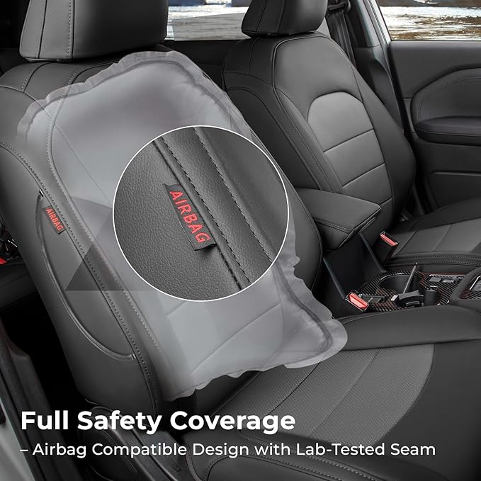 coverdream Forester Seat Covers Full Set for 2025 2026 Subaru Forester Base,Limited,Premium,Sport,Touring,Fully Covered,Luxury Waterproof Car Seat Protector SUV Seat Cushion(Black)
