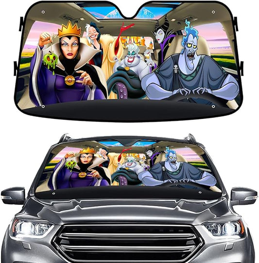 GENANY Villain Character Windshield Sun Shade for Car SUV Truck (55x30 Inches), Sun Shade Windshield, Shades for Front Windows, Horror Sunshade for Car Windshield, Protector Blocks UV