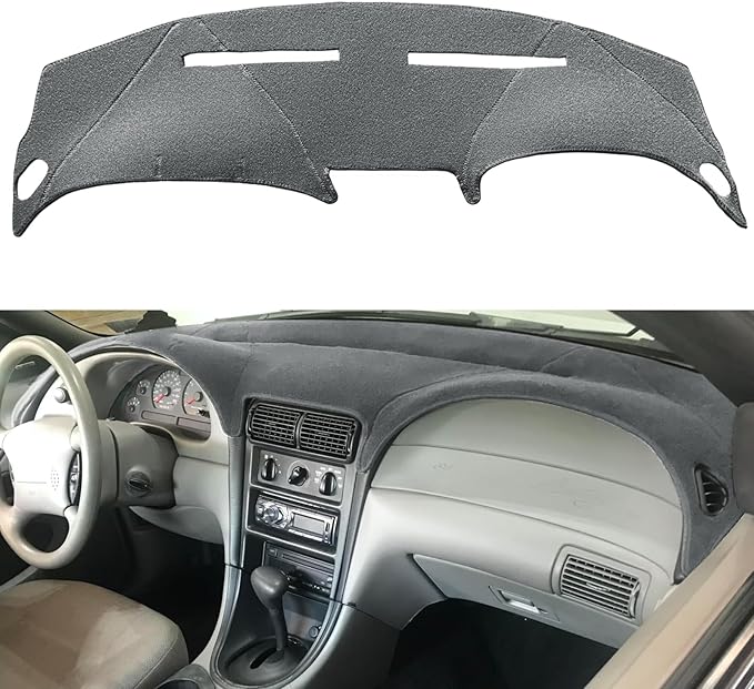 Yiz Dash Cover Mat for Ford Mustang Dashboard Pad Carpet (Dark Gray) J136