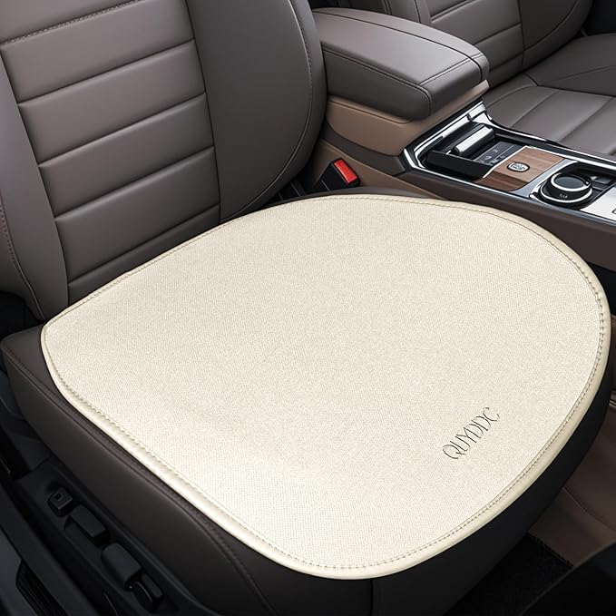KEYOOG 2PCS Car Seat Covers Cushion, for Car Seat Office Chair, Prevent Seat Dirt, Thin and Breathable, Do Not Affect Seat Ventilation Functions, with Non Slip Bottom, 20.5"x19.3" Beige