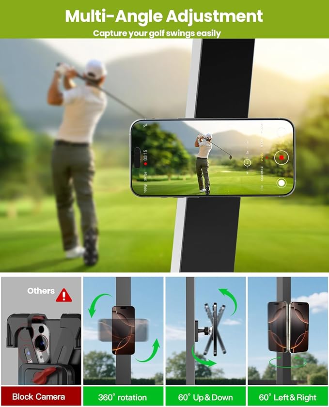 Magnetic Golf Cart Phone Holder, Golf Accessories Gifts for Men Dad Husband Unique, 360° Rotation Phone Mount for Golf Cart, Birthday Golf Gifts for Men Him Boyfriend, Golfers Must Haves Gadgets 2026