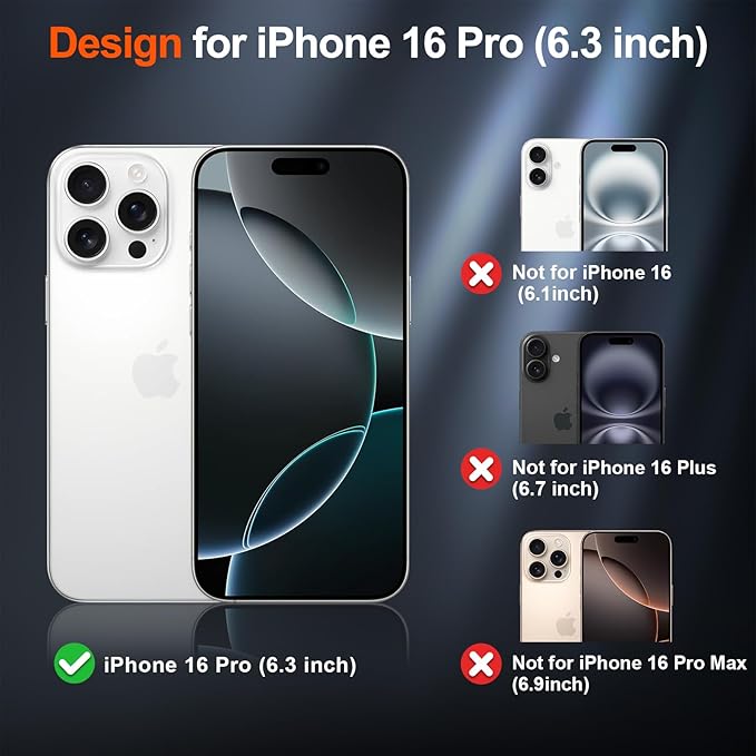 SUPFINE Magnetic for iPhone 16 Pro Case (Compatible with MagSafe) (Military Grade Drop Protection) Slim Translucent Matte Shockproof with Anti-Fingerprint Phone Case, Blue Green