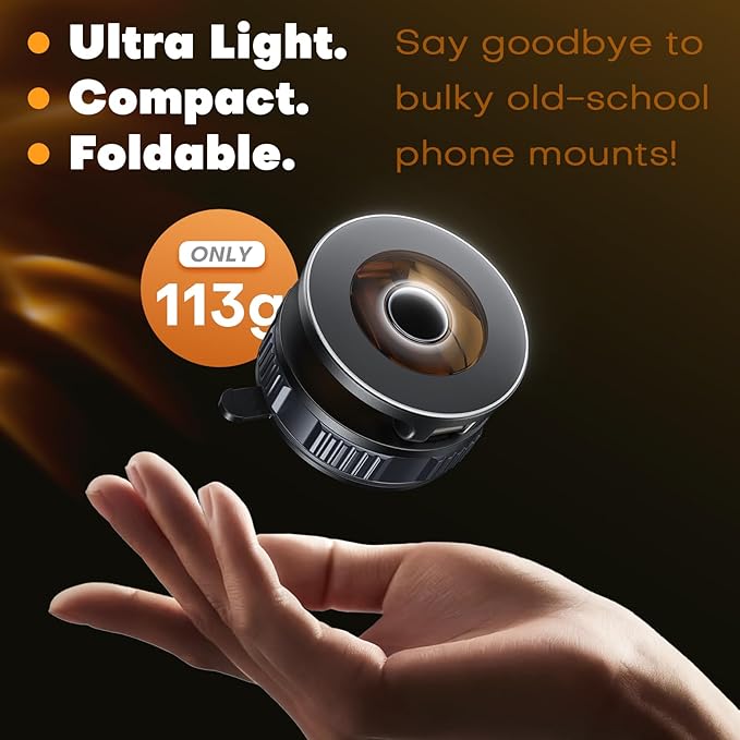 Car Phone Holder, 360°Adjustable Magnetic Phone Holder for Car, Foldable Suction Cup Phone Mount, Phone Holders for Your Car for iPhone 17/16/15/14/13/12 Series