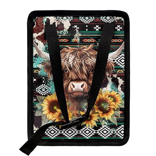 BIGCARJOB Car Trash Bag Southwest Highland Cow Car Trash Interior Accessories for Back Seat Headrest Car Trash Bin Hanging Trash Bag for Car Garbage Can