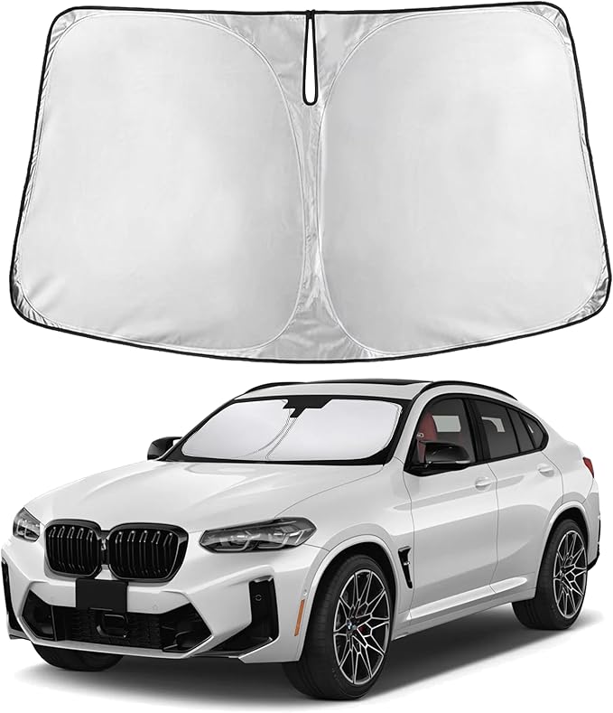 EcoNour Windshield Sunshade Compatible for BMW X4 2019-2023 2024 2025, Sun Visor for Front Windshield & Window Sun Shade Cover, UV Heat Blocker & Protector, Car Accessories